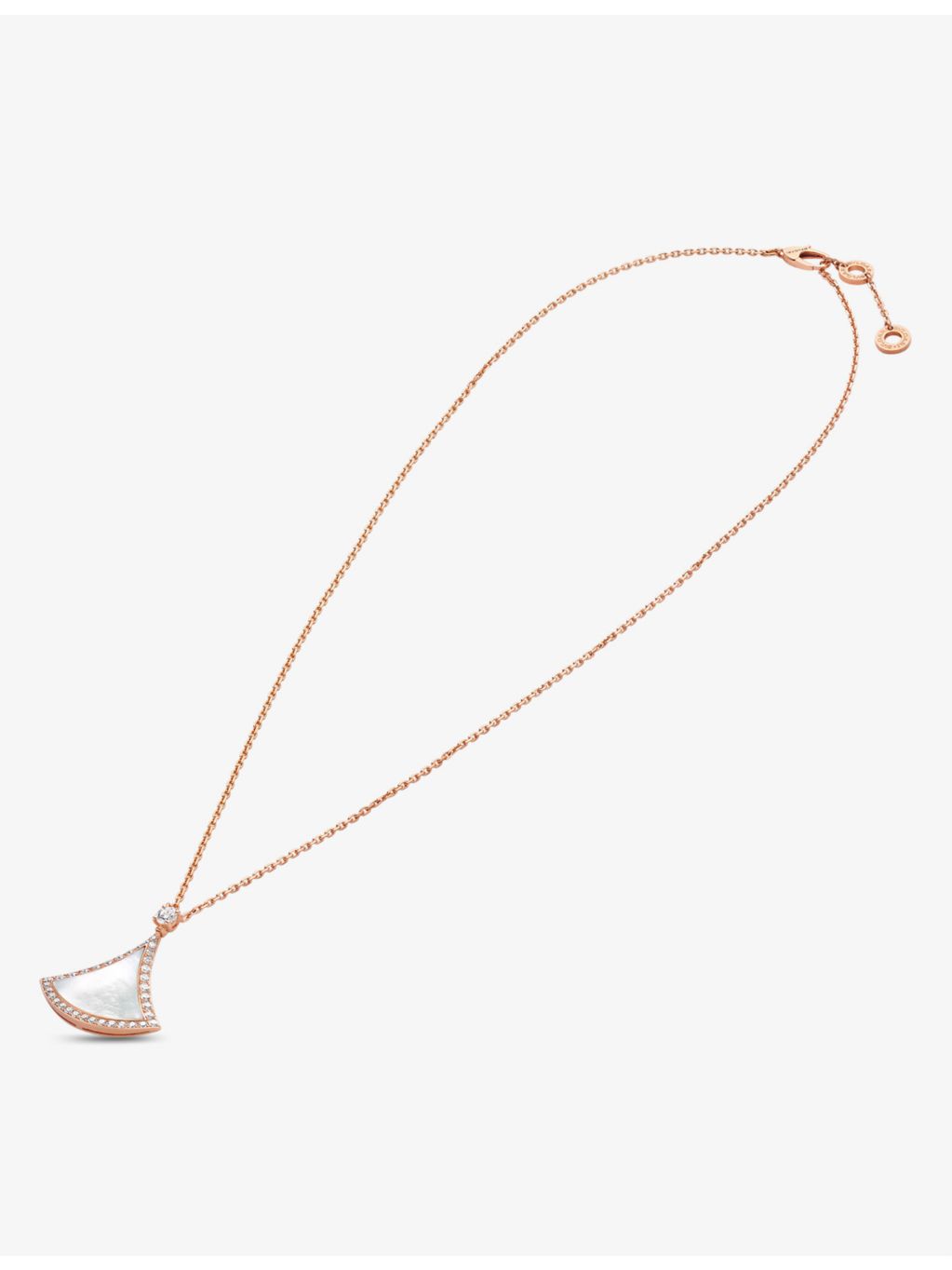 Bvlgari Divas' Dream rose gold mother-of-pearl diamond necklace, imported from the UK