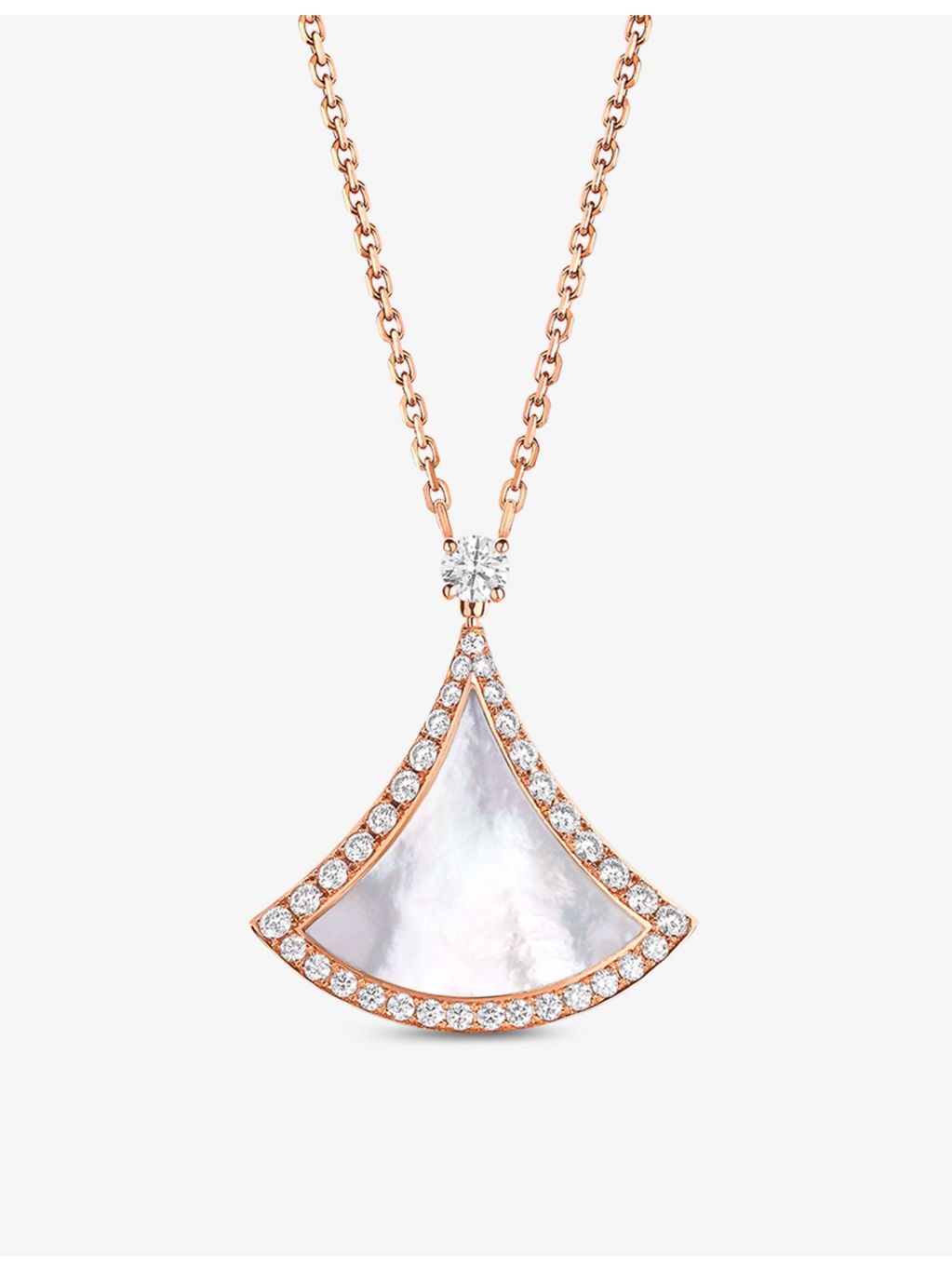 Bvlgari Divas' Dream rose gold mother-of-pearl diamond necklace, imported from the UK