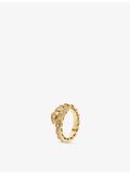 Bvlgari Serpenti Viper 18ct yellow gold mother-of-pearl diamond ring - British product