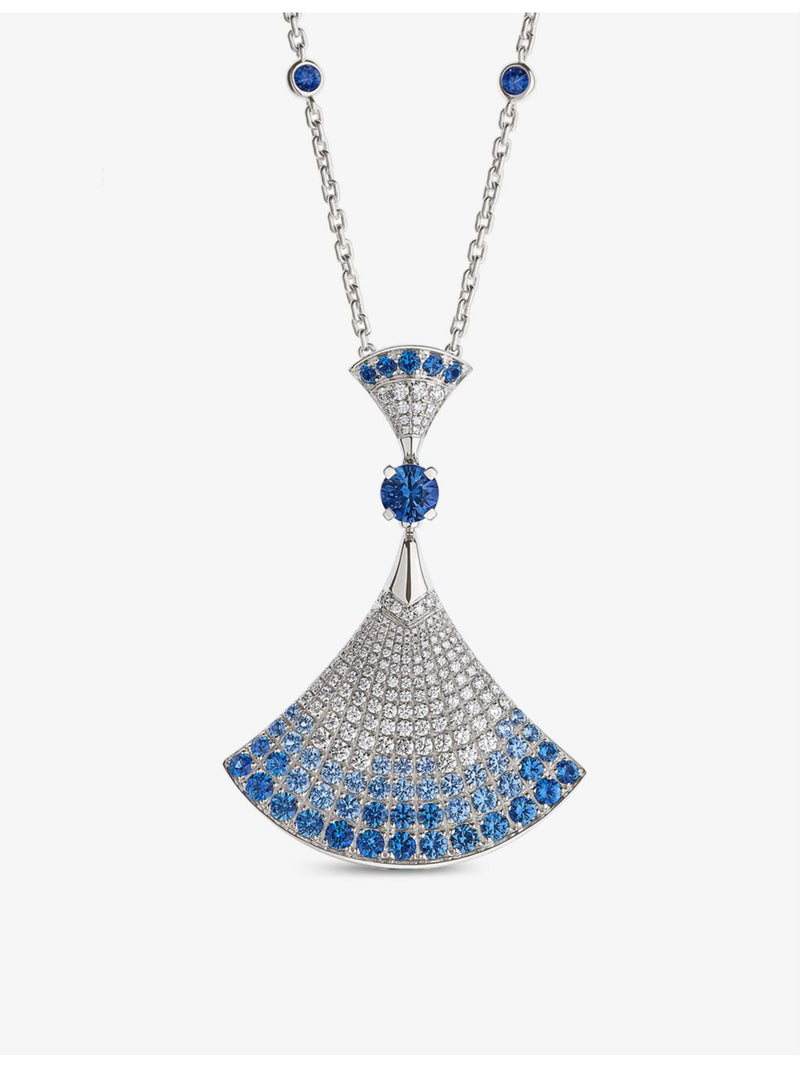 Bvlgari sapphire and diamond earrings in 18ct white gold, UK version