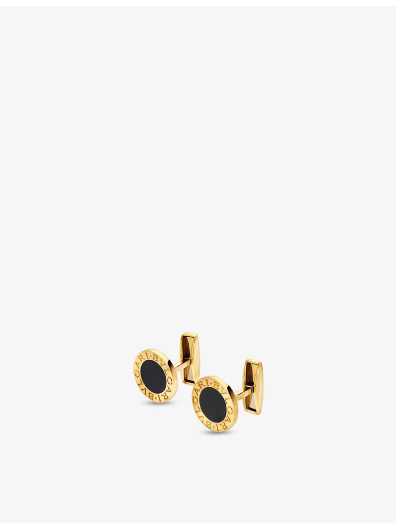 Bvlgari cufflinks 18ct yellow gold and onyx - British product