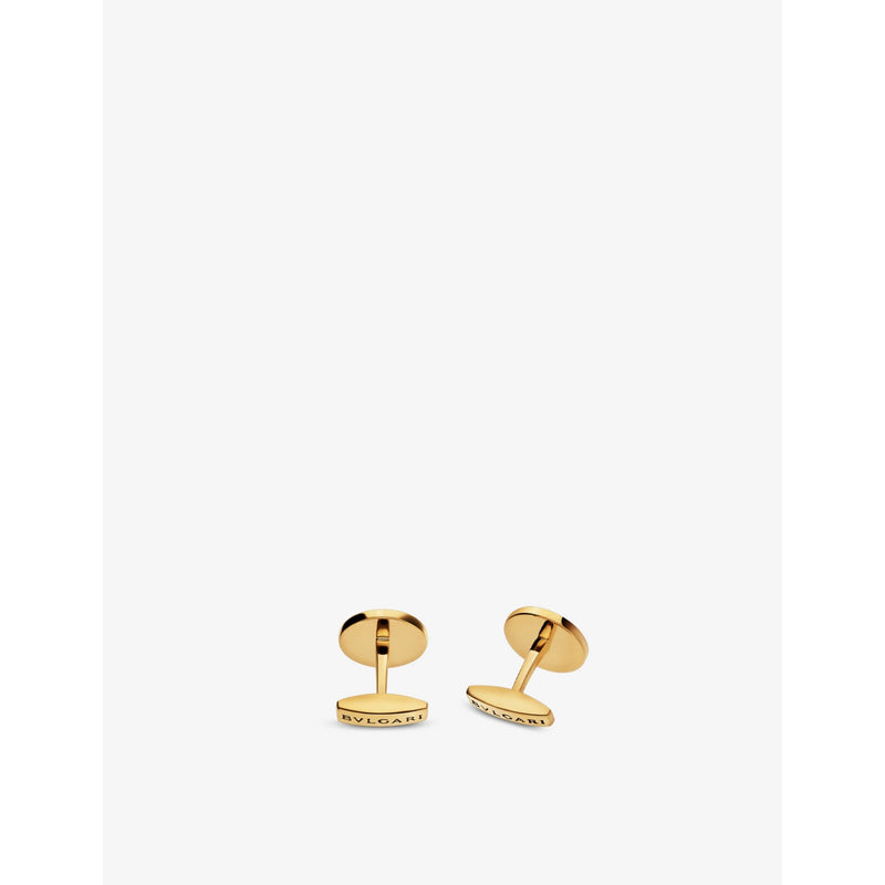 Bvlgari cufflinks 18ct yellow gold and onyx - British product