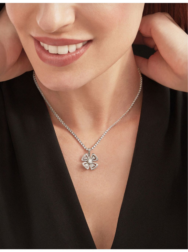Bvlgari Fiorever diamond necklace 18ct white gold - British product