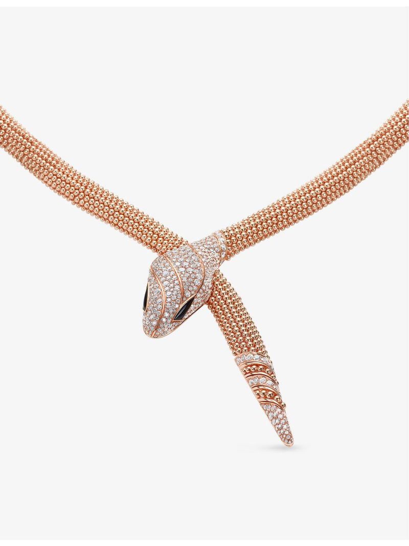Bvlgari Serpenti rose-gold diamond necklace 3.13ct - British product