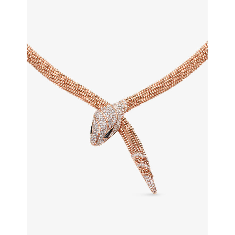 Bvlgari Serpenti rose-gold diamond necklace 3.13ct - British product