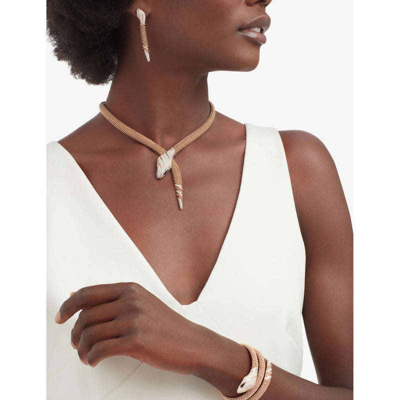 Bvlgari Serpenti rose-gold diamond necklace 3.13ct - British product
