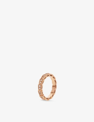 Bvlgari Serpenti Viper 18ct Rose-Gold and 0.45ct Brilliant-Cut Diamond Ring