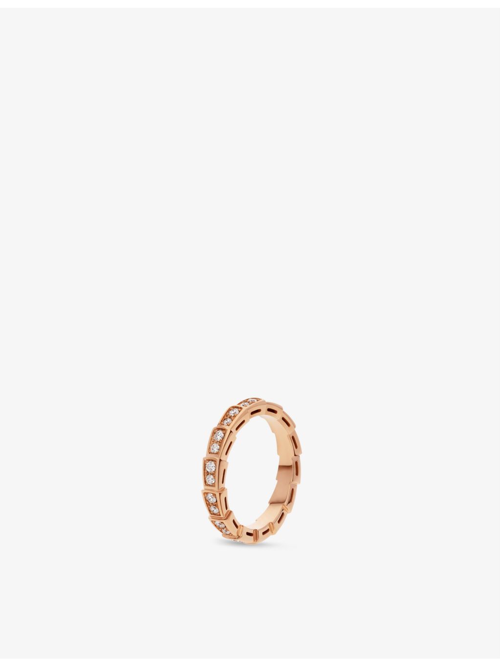 Bvlgari Serpenti Viper 18ct rose gold diamond ring 0.45ct, UK version