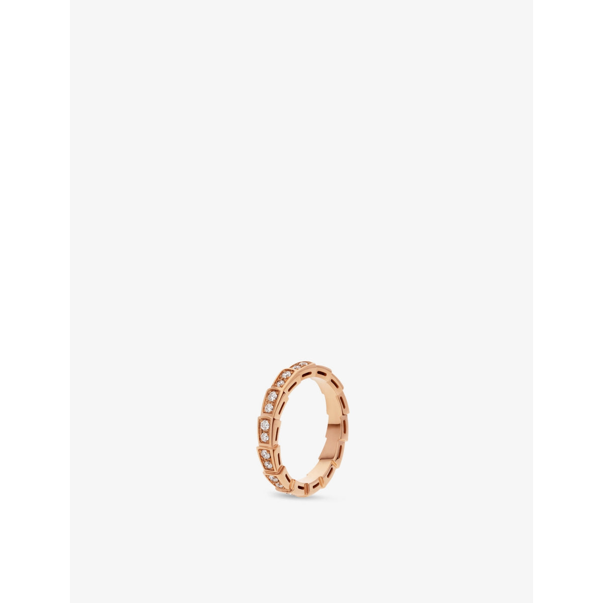 Serpenti Viper 18ct rose-gold and 0.45ct brilliant-cut diamond ring - 55mm