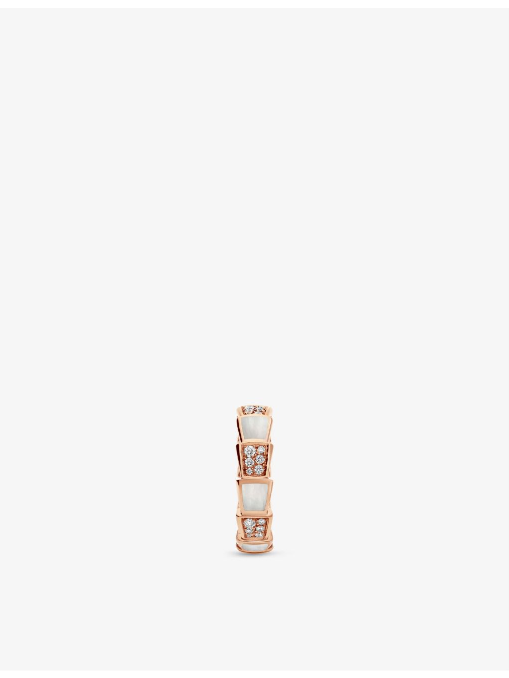 Bvlgari Serpenti Viper 18ct rose-gold diamond and mother of pearl ring (British brand)
