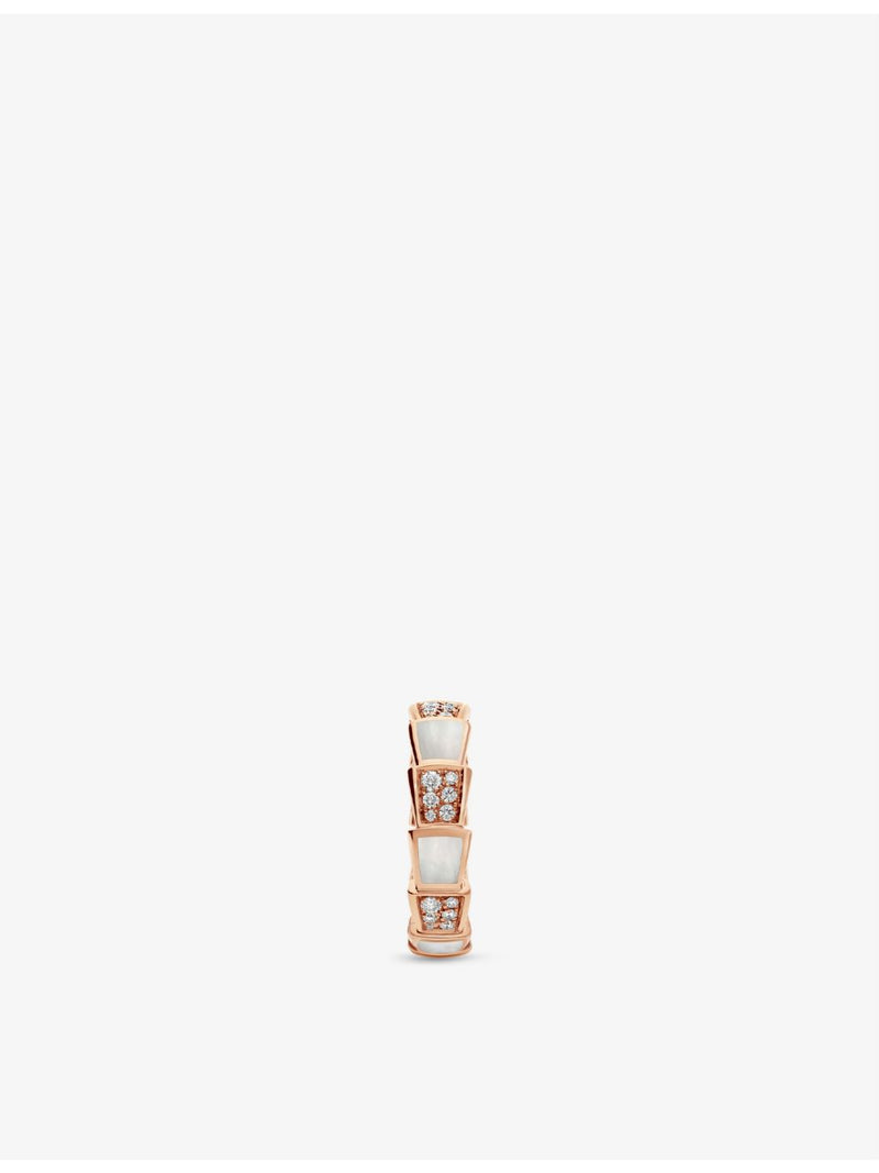 Bvlgari Serpenti Viper 18ct rose-gold diamond and mother of pearl ring (British brand)