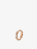 Bvlgari Serpenti Viper 18ct rose-gold 0.34ct brilliant-cut diamond and mother of pearl ring