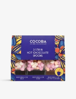 Cocoba hot chocolate spoons with marshmallows set of three (British brand)