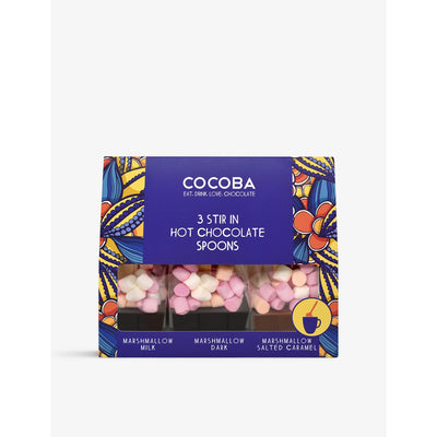 selfridges Cocoba Hot Chocolate Spoons with Marshmallows Set of 3- Buy online at McGrocer