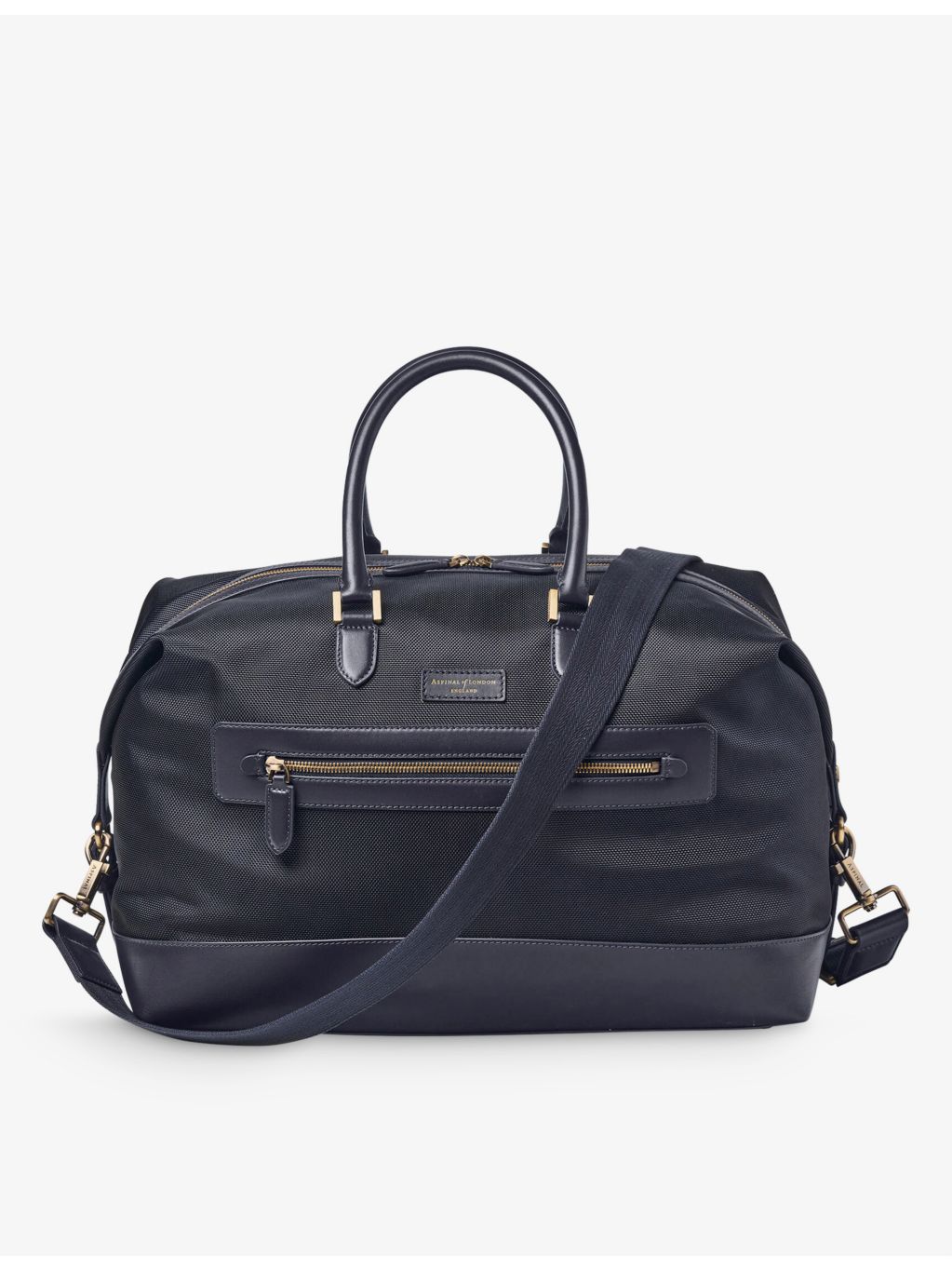 Aspinal of London logo-embellished woven duffle bag - British product