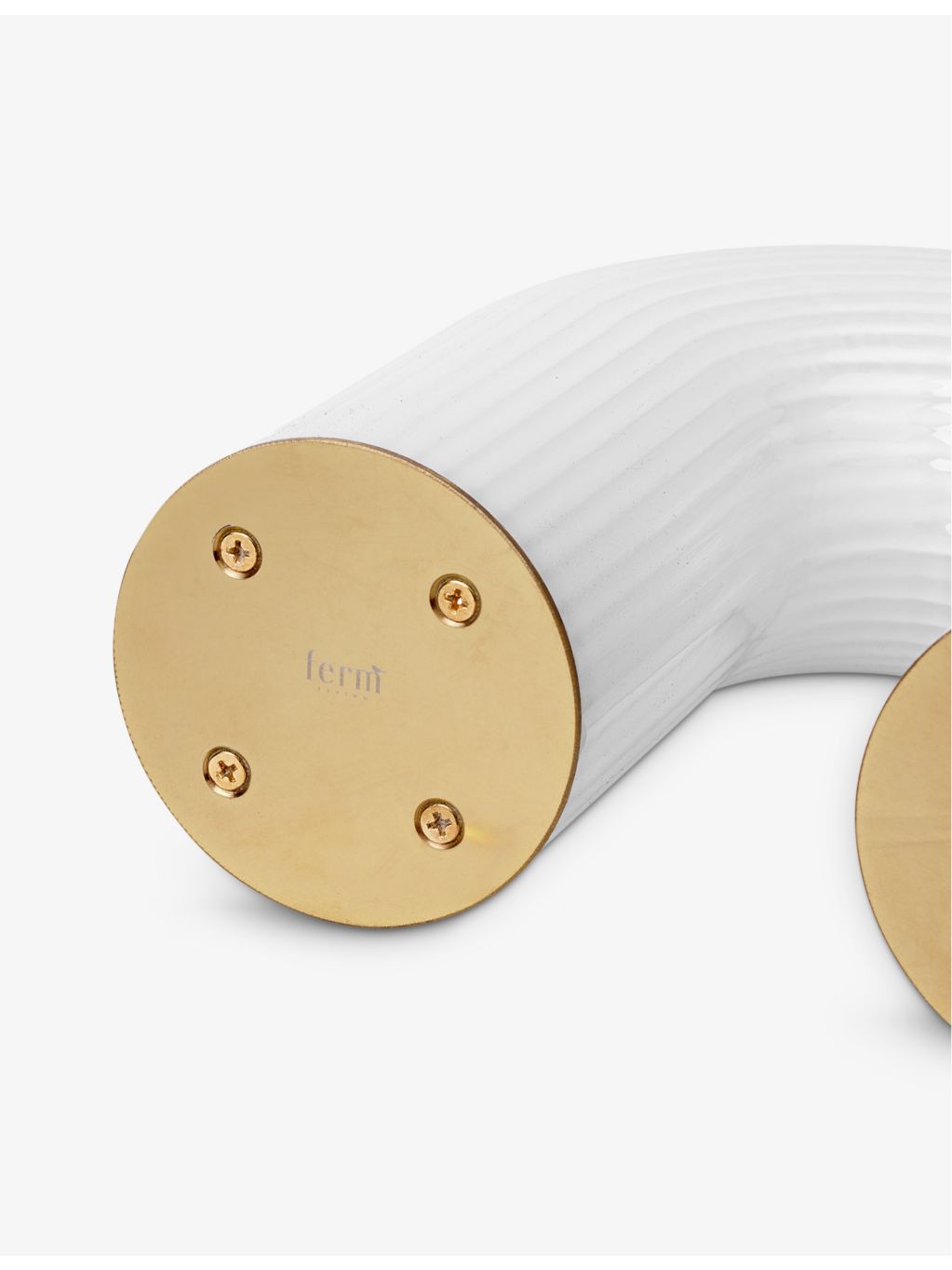 ferm LIVING table lamp rippled glass and brass, imported from the UK