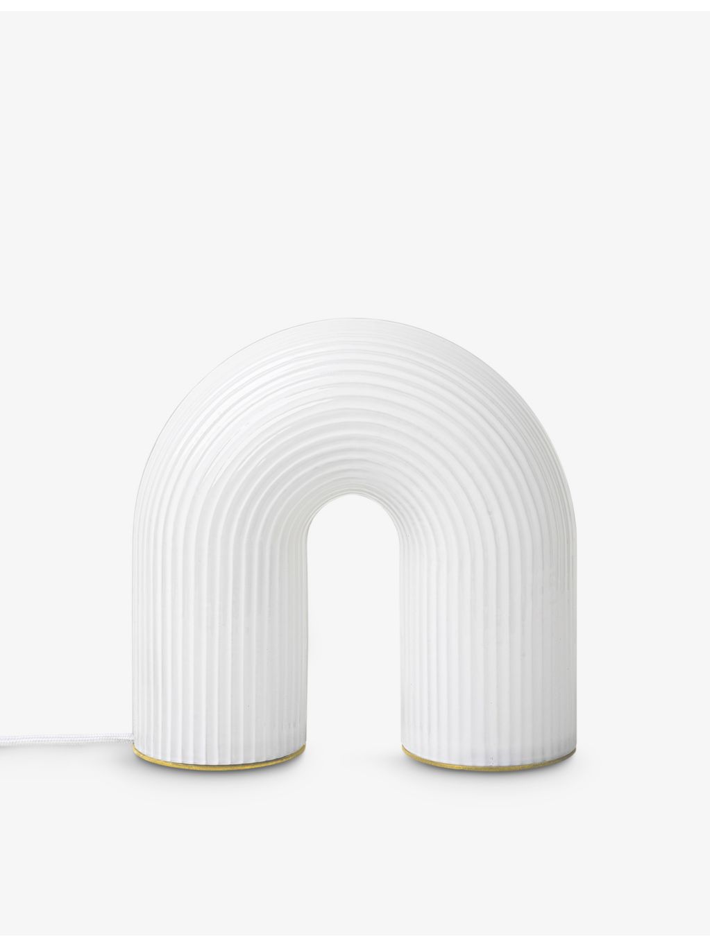 ferm LIVING table lamp rippled glass and brass, imported from the UK