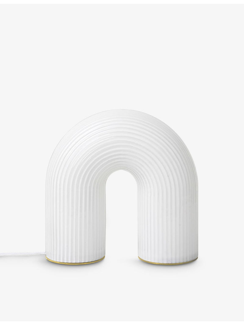 ferm LIVING table lamp rippled glass and brass, imported from the UK