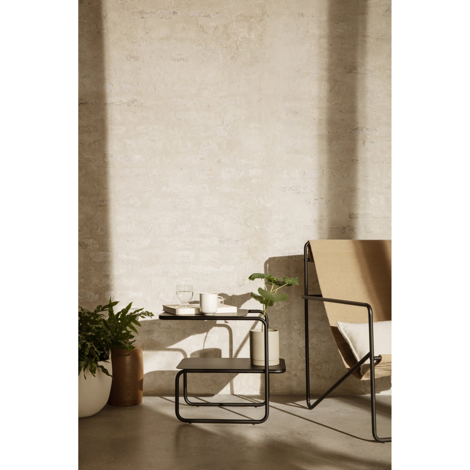 ferm LIVING two-level steel side table 45cm (British brand)