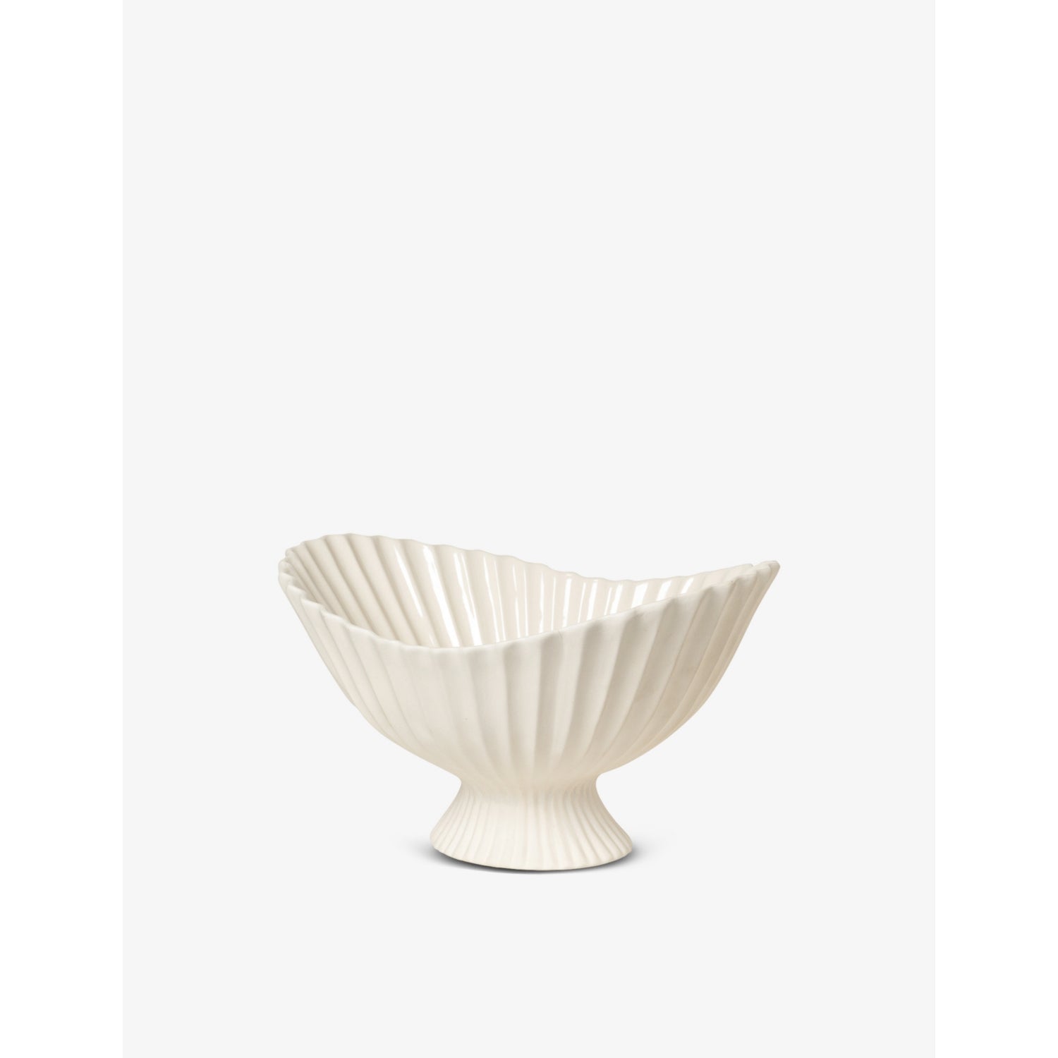 Ferm Living pleated stoneware centrepiece 24cm (British brand)
