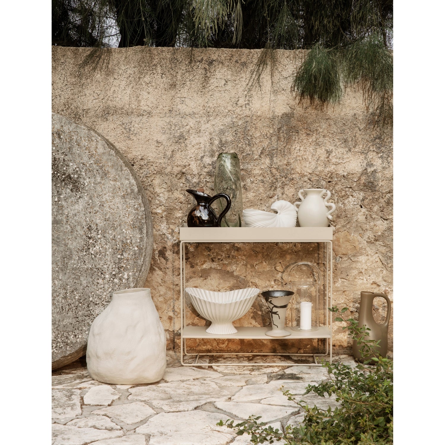 Ferm Living pleated stoneware centrepiece 24cm (British brand)