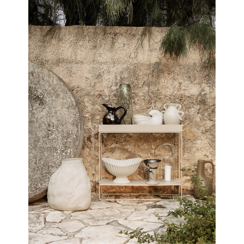 Ferm Living pleated stoneware centrepiece 24cm (British brand)