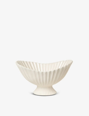 Ferm Living pleated stoneware centrepiece 24cm (British brand)