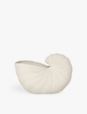 ferm LIVING shell-shaped stoneware pot 31cm, imported from the UK