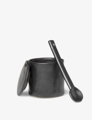 Ferm Living Flow porcelain jar with spoon 8cm (British brand)