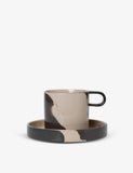 Ferm Living stoneware cup and saucer contrast-print 200ml, UK version