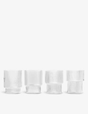 ferm LIVING Ripple stackable glasses set of four, imported from the UK