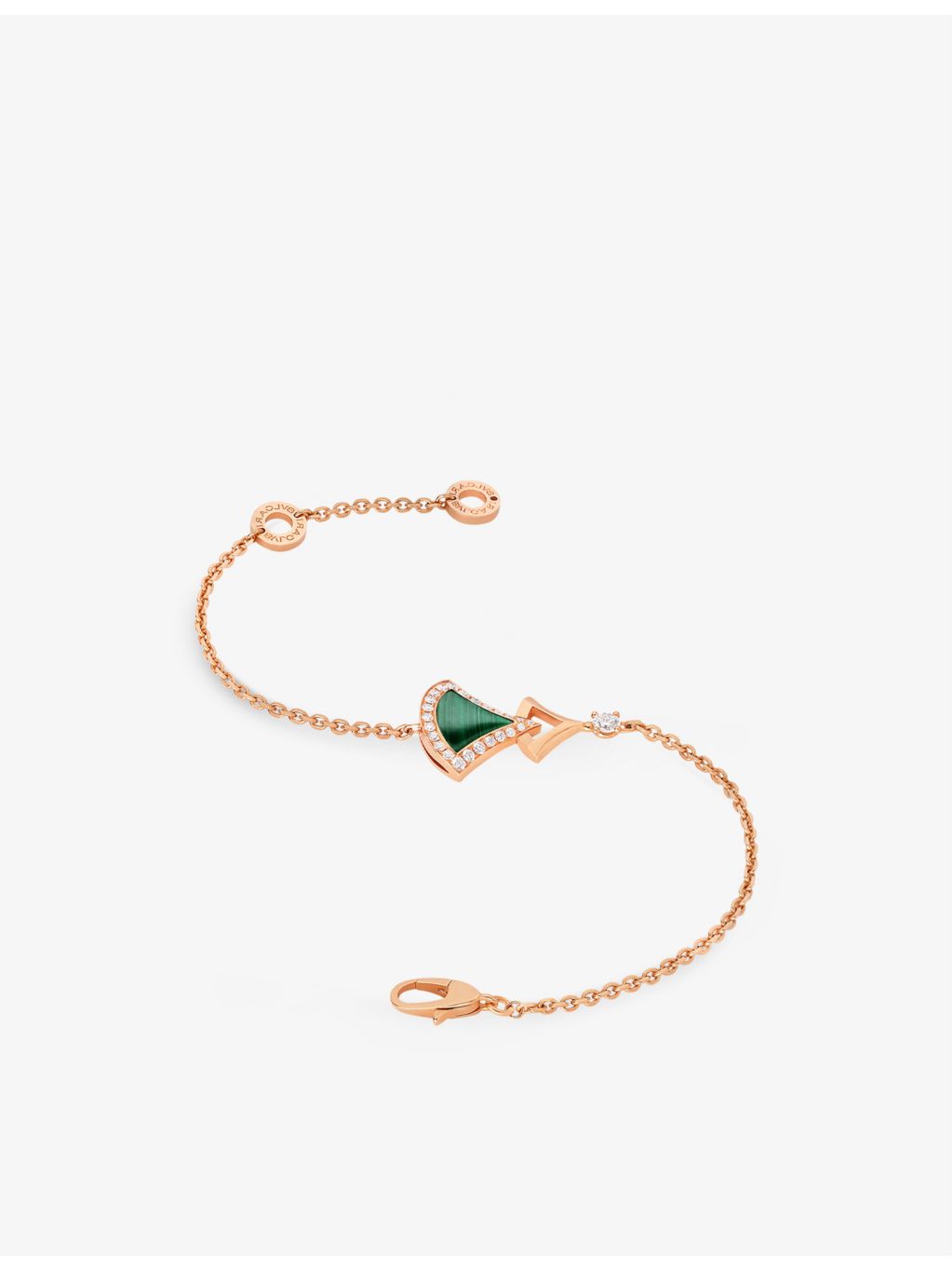 Bvlgari malachite diamond bracelet 18ct rose-gold (British brand)