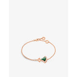 Divas' Dream 18ct rose-gold, malachite and 0.31ct round brilliant-cut diamond bracelet - S/M