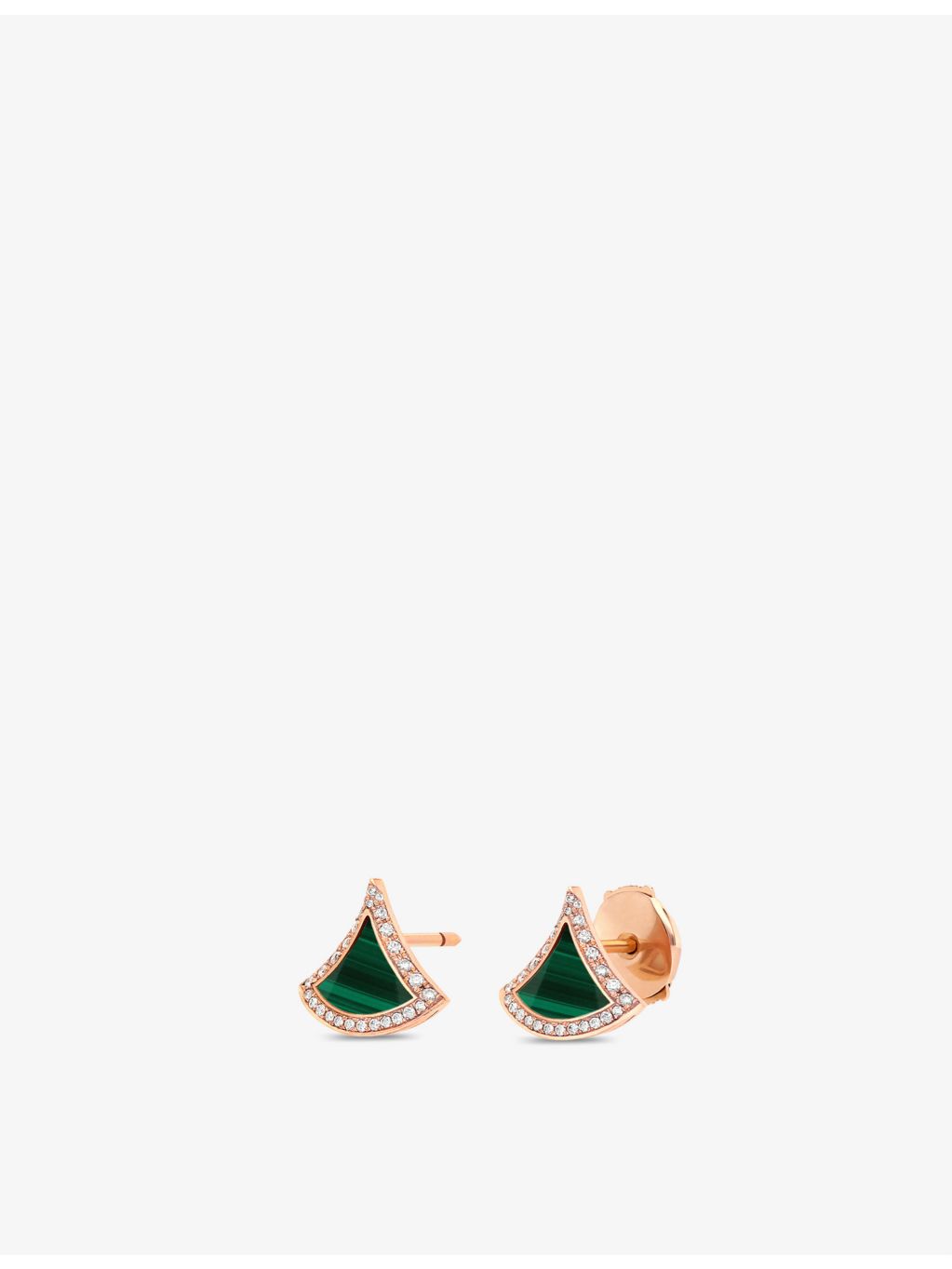 Bvlgari Divas' Dream 18ct rose-gold diamond malachite earrings - British product