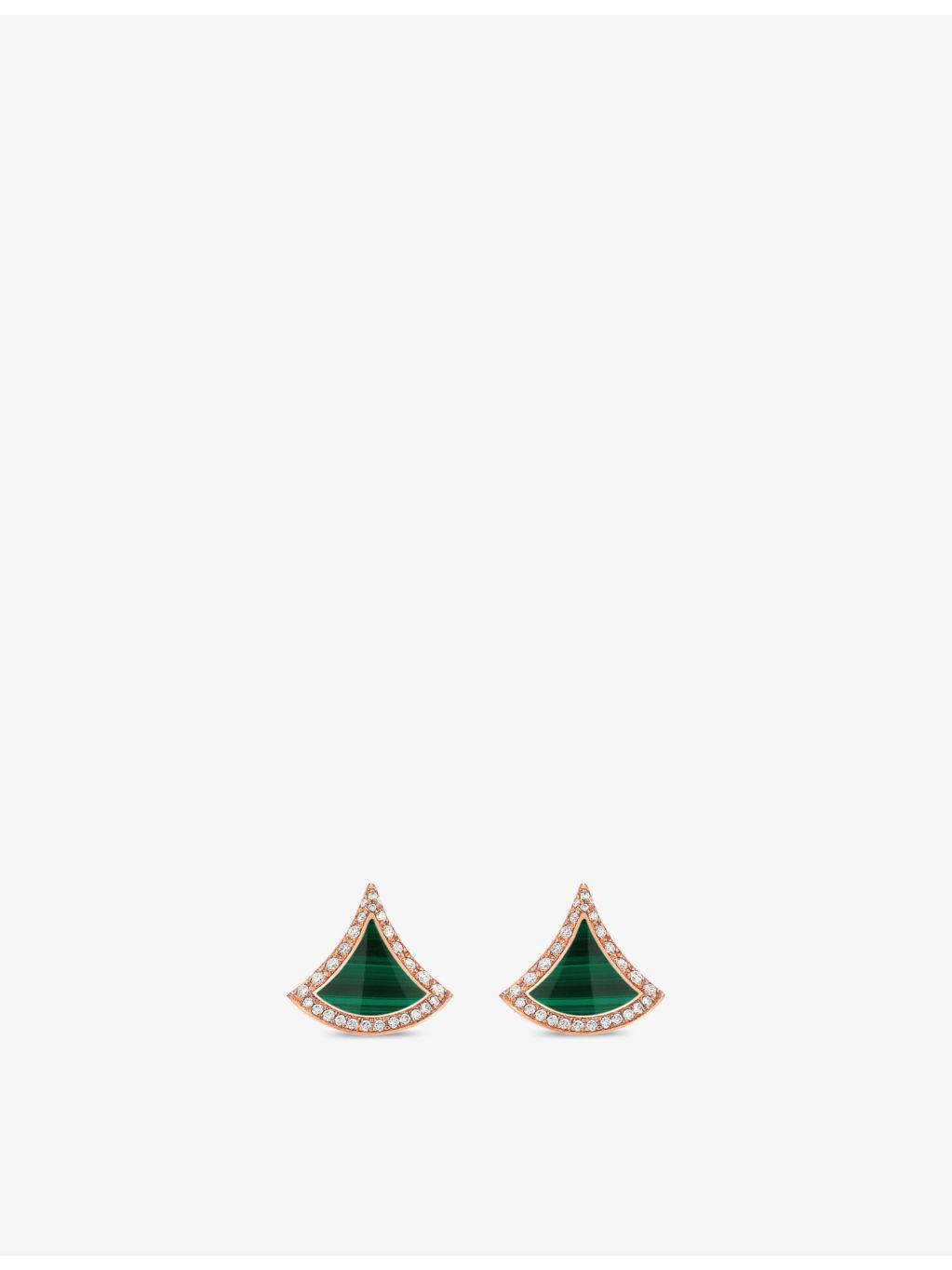 Bvlgari Divas' Dream 18ct rose-gold diamond malachite earrings - British product
