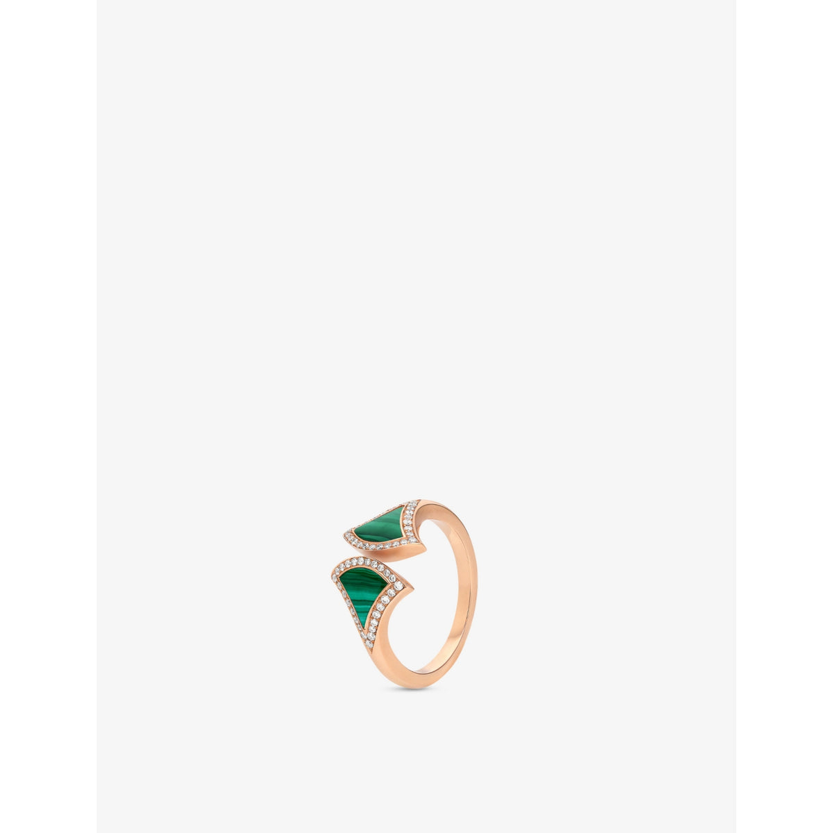 Divas' Dream 18ct rose gold, malachite, and 0.17ct round brilliant-cut diamond ring - 53mm