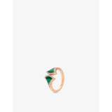 Divas' Dream 18ct rose gold, malachite, and 0.17ct round brilliant-cut diamond ring - 53mm