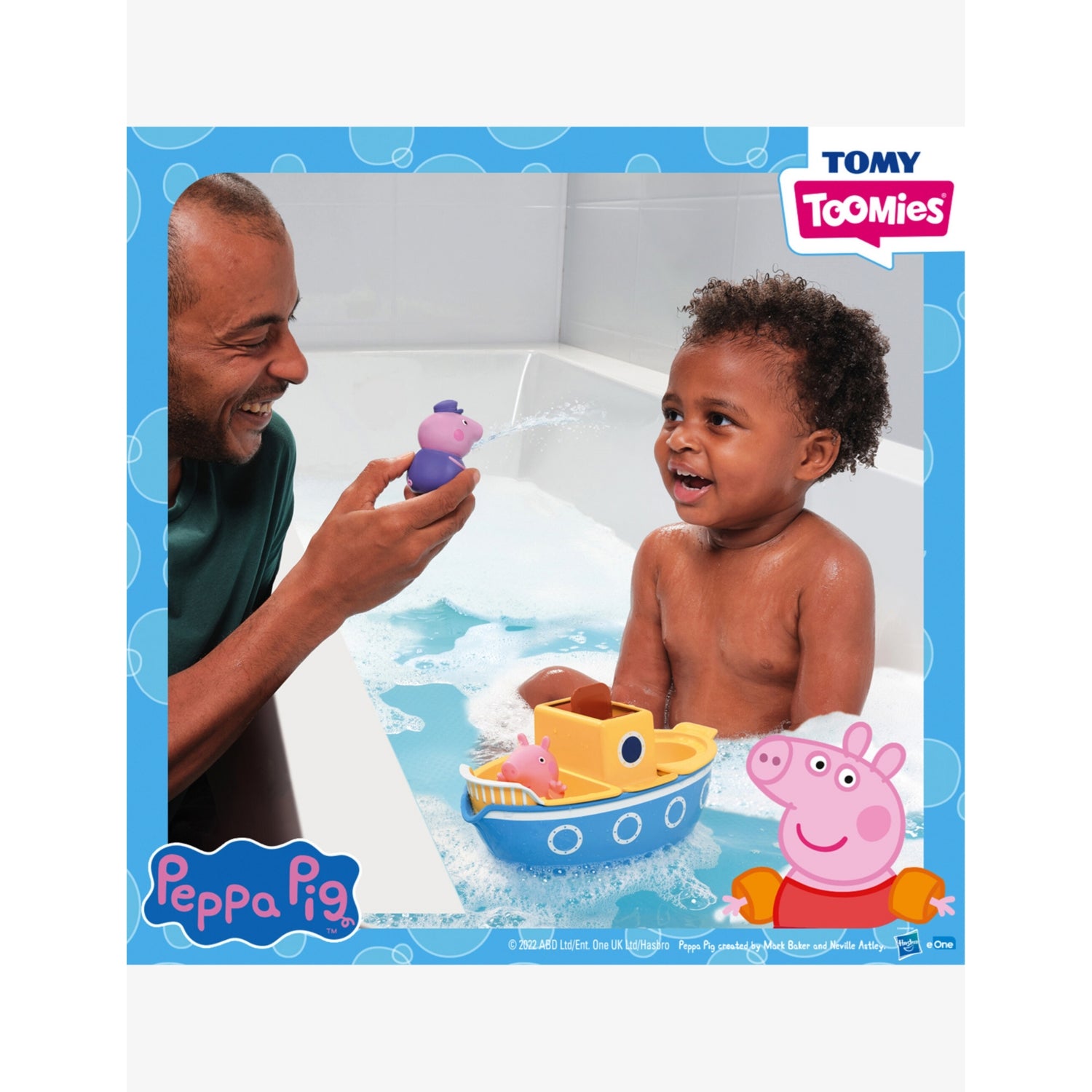 TOMY Toomies Grandad Pig Splash Boat bath toy, imported from the UK