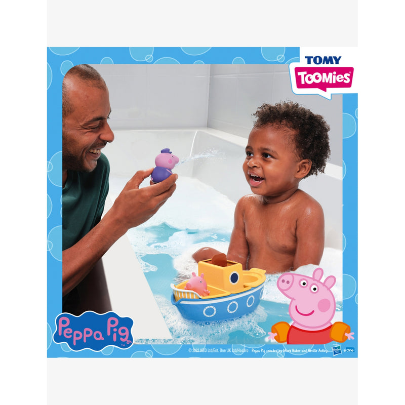 TOMY Toomies Grandad Pig Splash Boat bath toy, imported from the UK