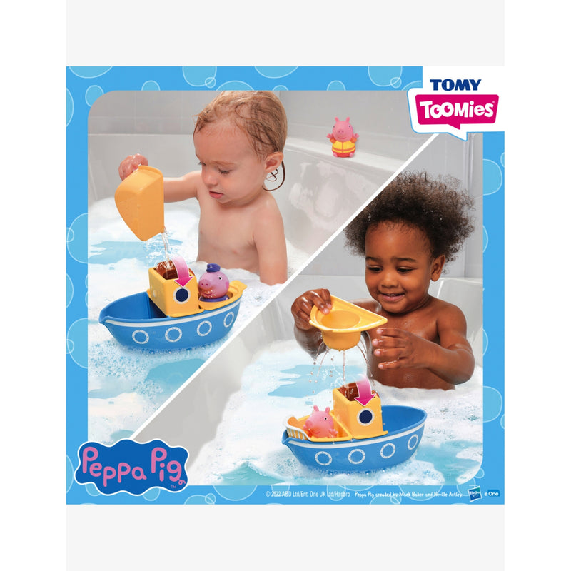 TOMY Toomies Grandad Pig Splash Boat bath toy, imported from the UK