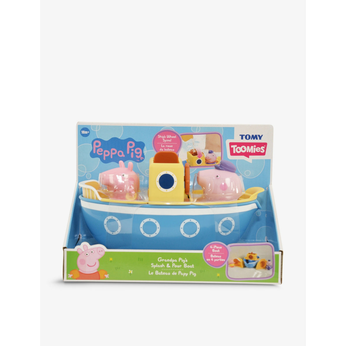 TOMY Toomies Grandad Pig Splash Boat bath toy, imported from the UK