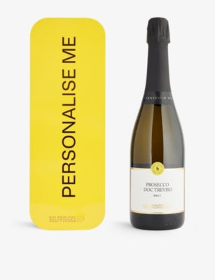 Selfridges Selection personalised logo-embossed prosecco gift set 750ml, UK version