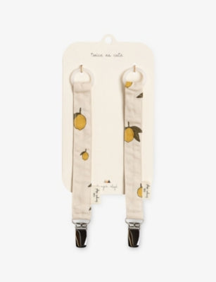 Konges Sløjd organic cotton pacifier straps two-pack, imported from the UK