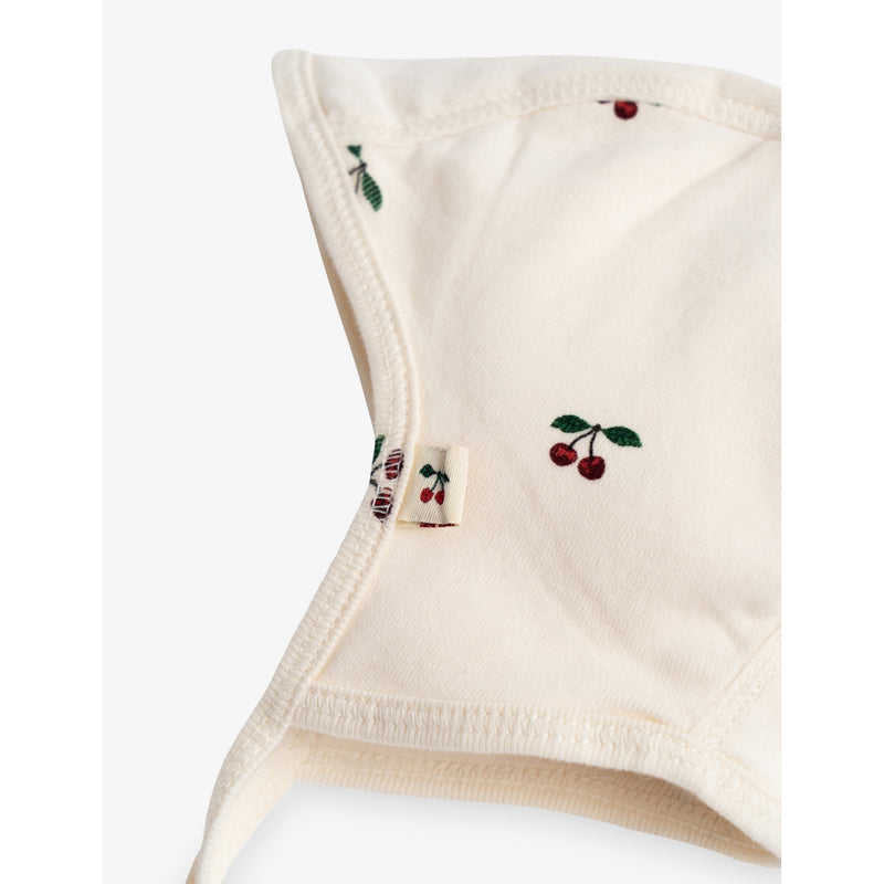 Konges Slojd cherry-embroidered cotton baby helmets 0-9 months - British product