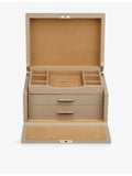 Smythson Panama three-drawer cross-grain leather jewellery box (British brand)