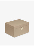 Smythson Panama three-drawer cross-grain leather jewellery box (British brand)