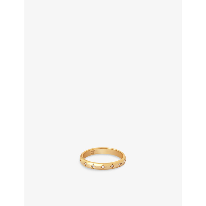 Cosmic Star sterling silver and cubic zirconia ring - GOLD - L