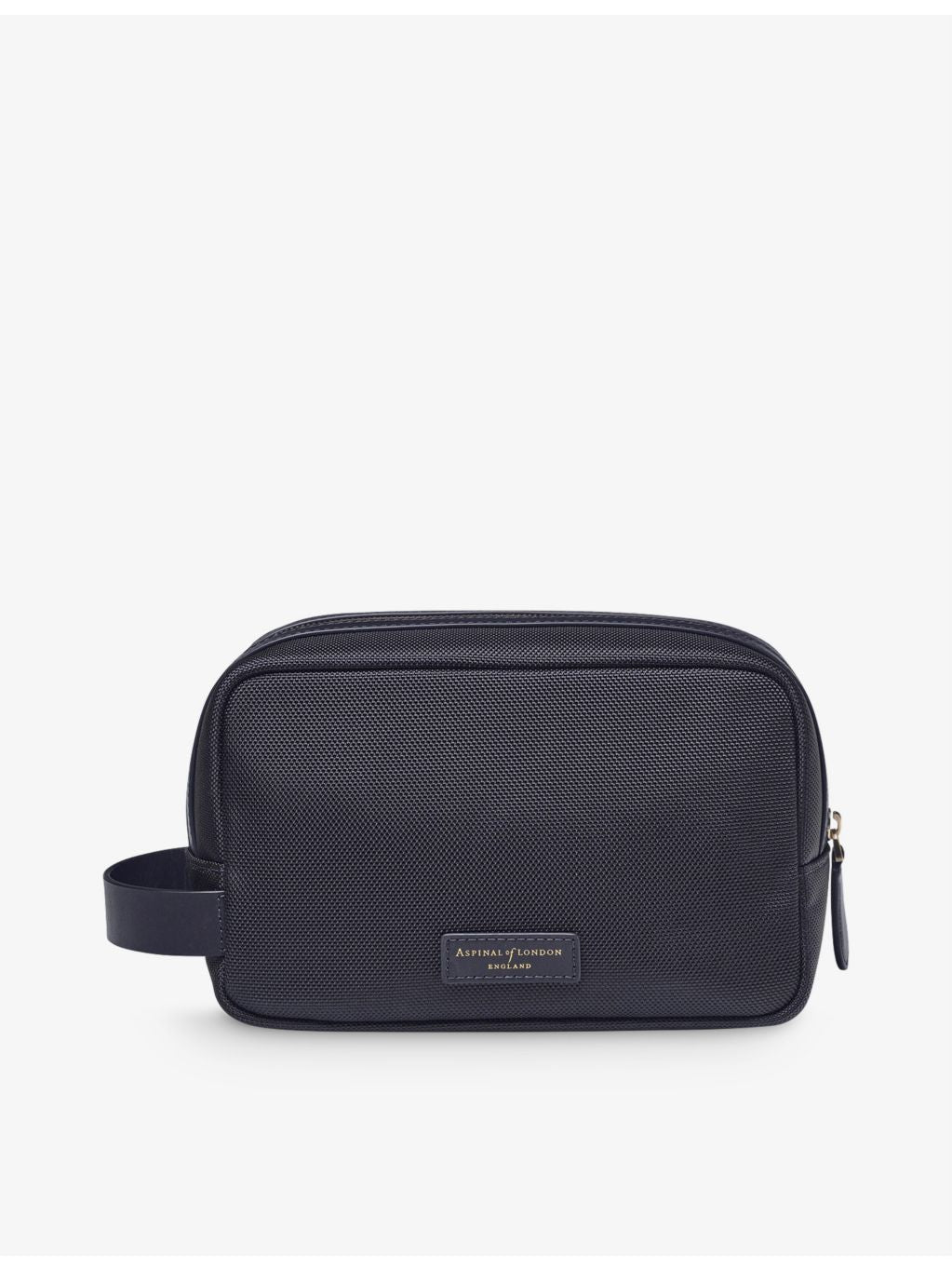 Aspinal of London logo-embellished zipped woven wash bag, UK version