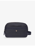 Aspinal of London logo-embellished zipped woven wash bag, UK version