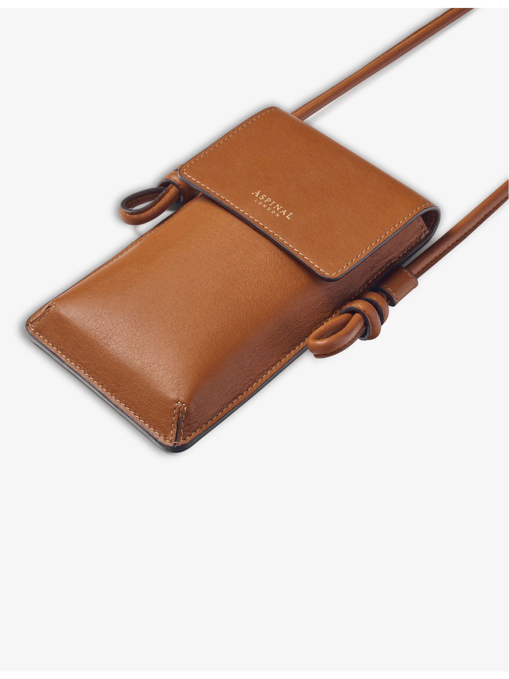 Aspinal of London Ella leather cross-body phone case, imported from the UK